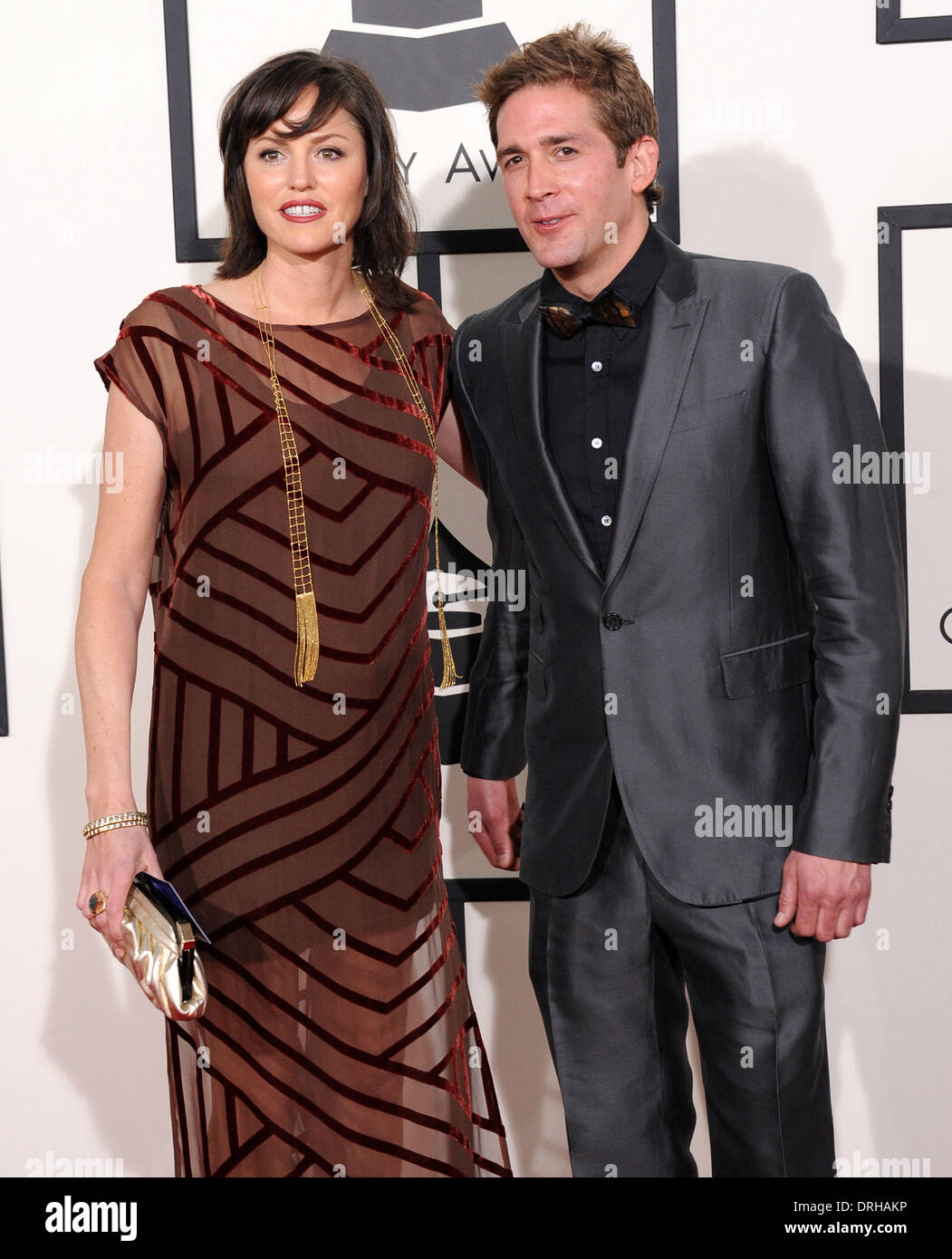 Los Angeles, California, USA. 26th Jan, 2014. Jorja Fox & Eric Szamanda arrives for the 56th Annual Grammy Awards at the Staples Center. Credit:  Lisa O'Connor/ZUMAPRESS.com/Alamy Live News Stock Photo