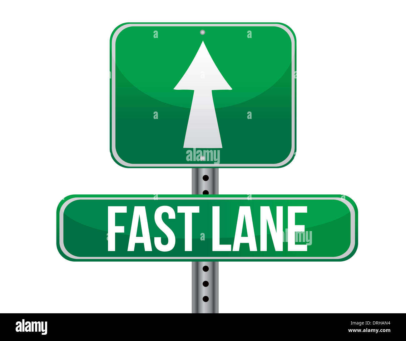 Fast Lane Green Road Sign illustration design over a white background ...