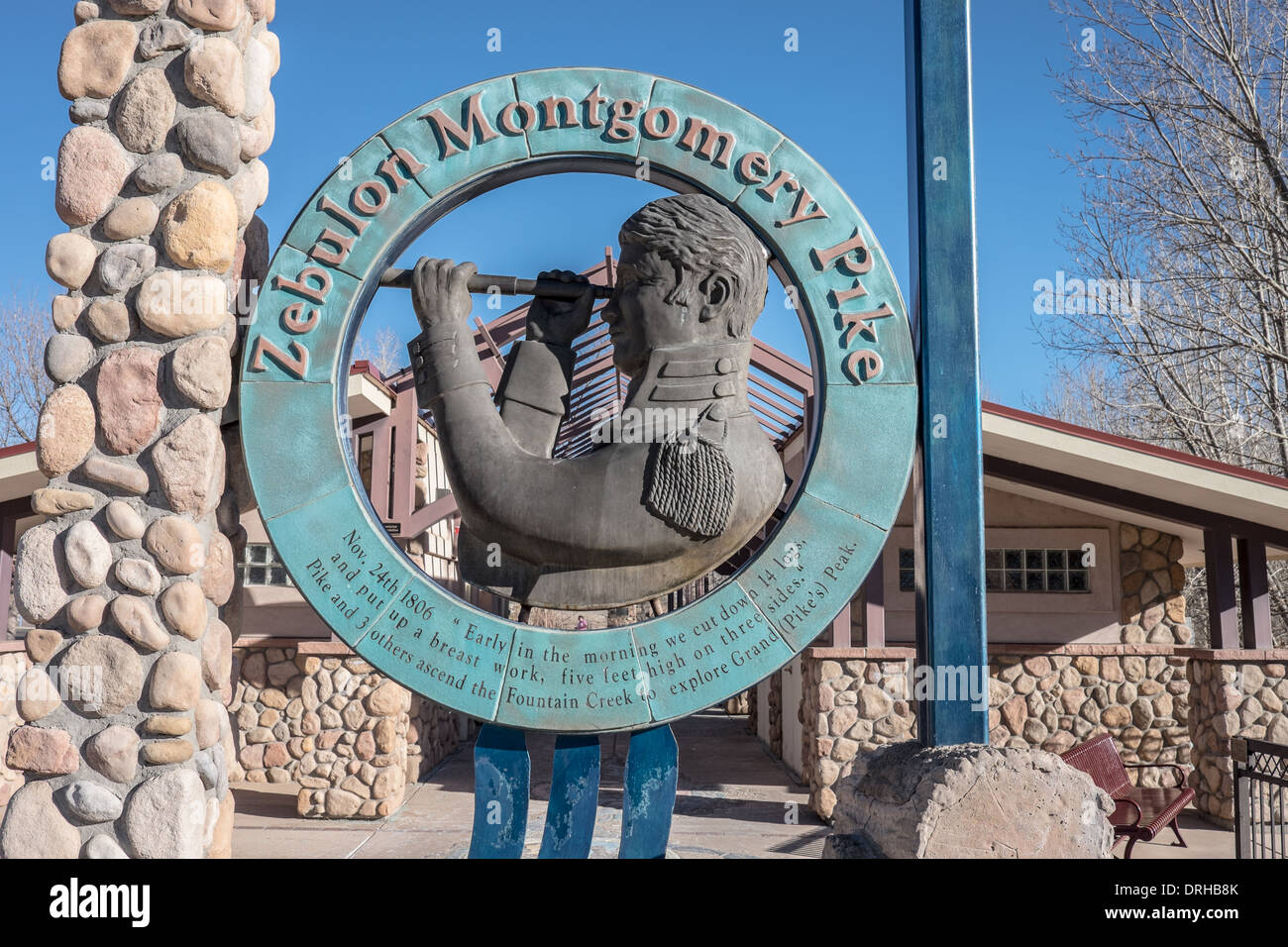 Zebulon Montgomery Pike monument in Pueblo, Colorado. Stock Photo