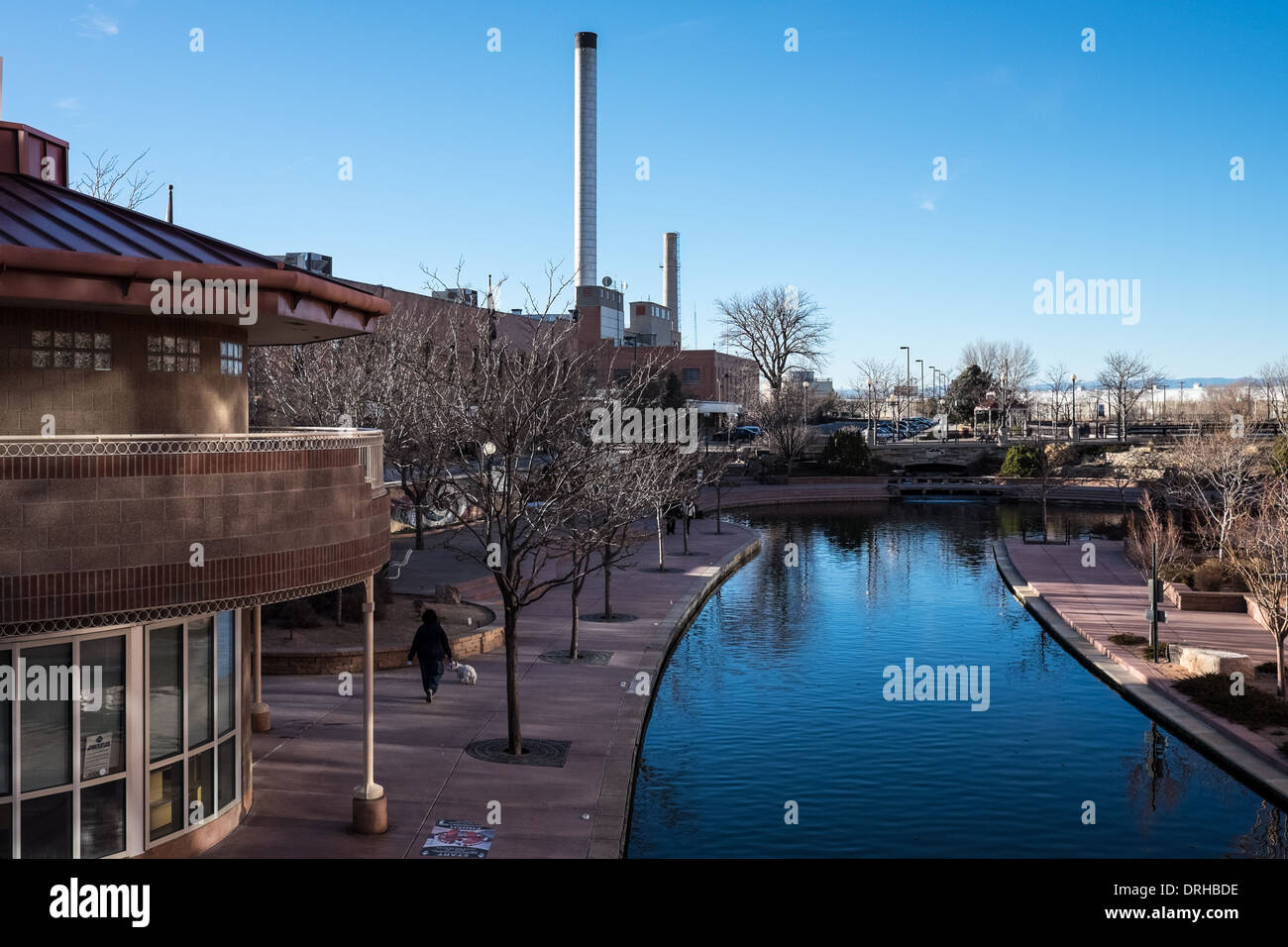 Historic Arkansas Riverwalk in old town Pueblo, Colorado. Stock Photo