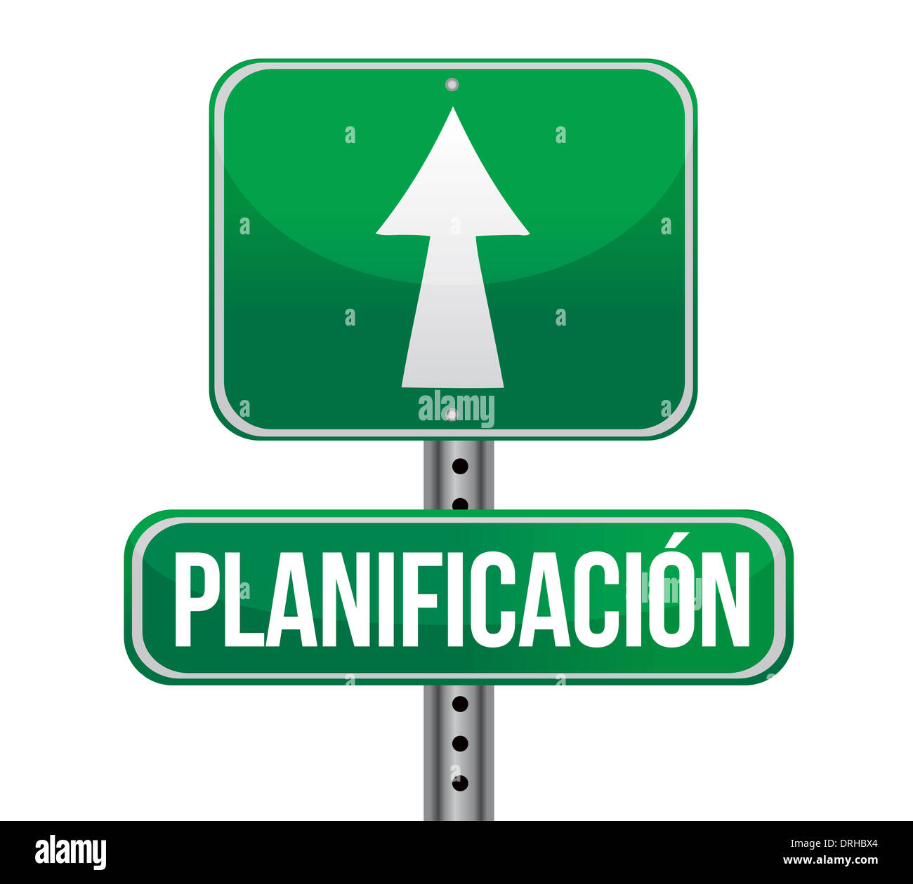 Planning in Spanish road sign illustration design Stock Photo Alamy