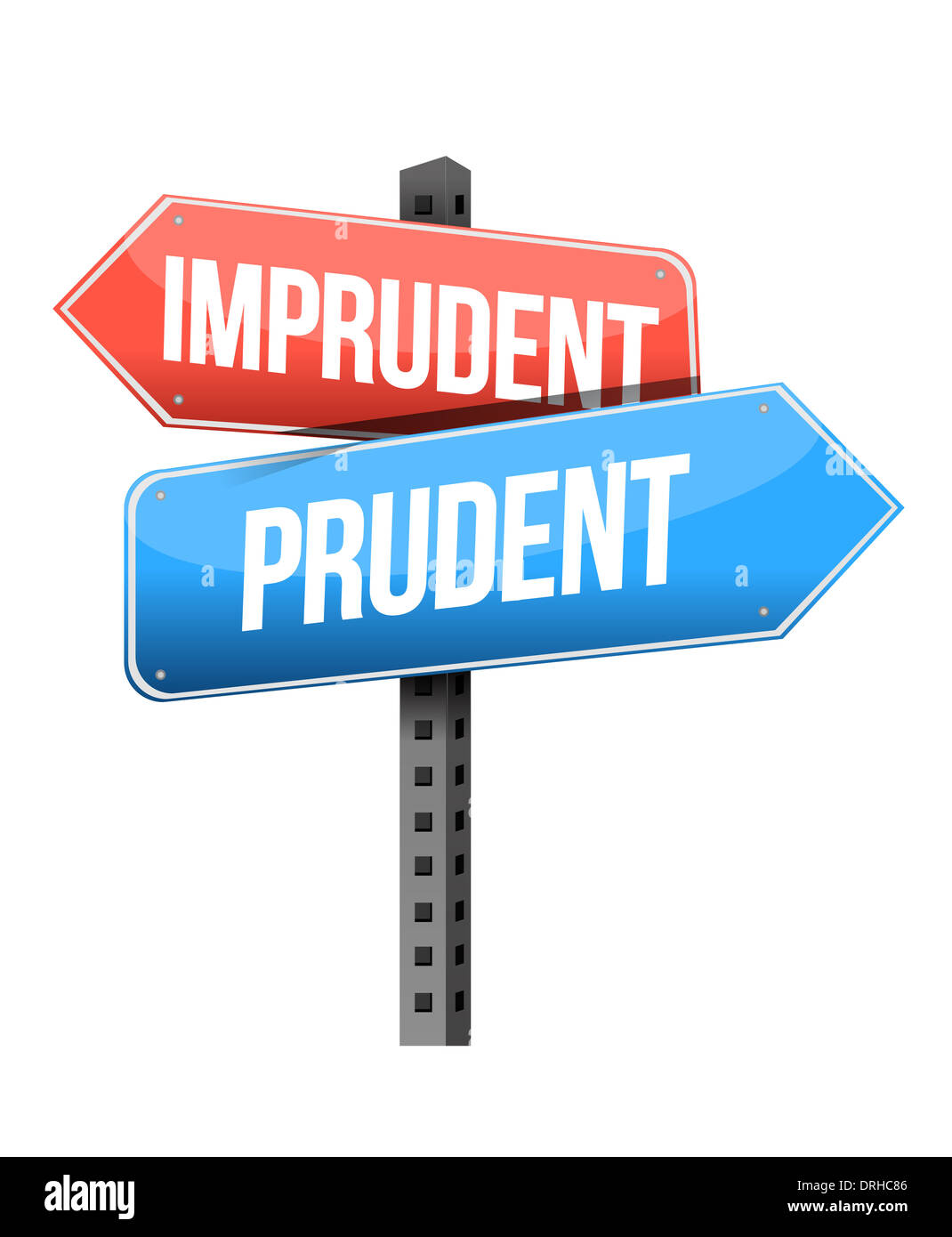 Imprudent Prudent Road Sign Illustration Design Over A White Background Stock Photo Alamy