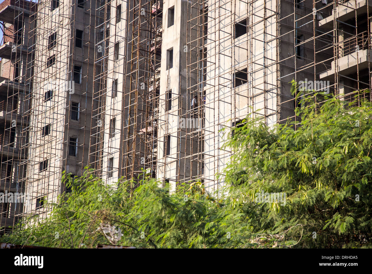 Apartments under construction in Delhi, India Stock Photo