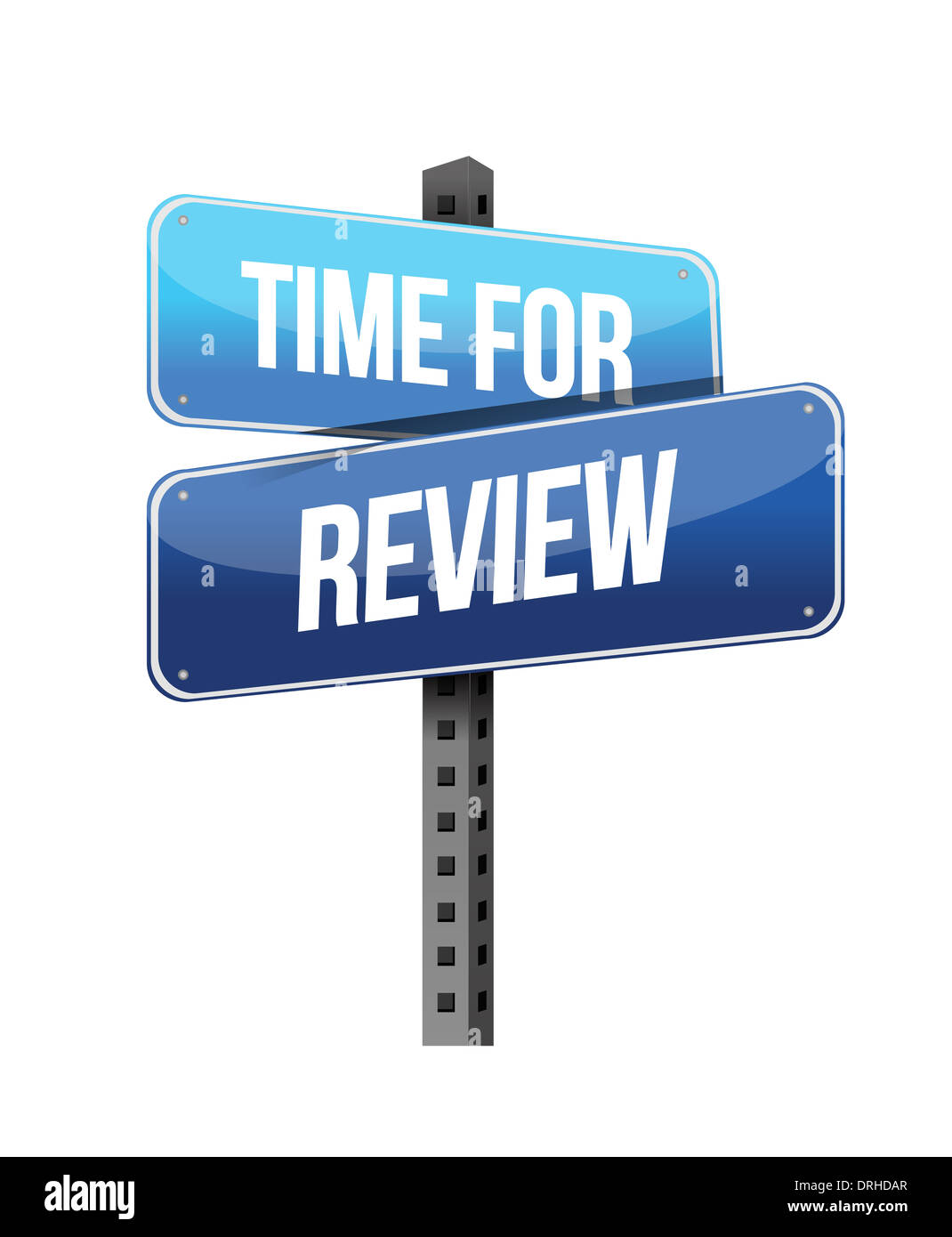 Time for Review road sign illustration design over a white background Stock Photo