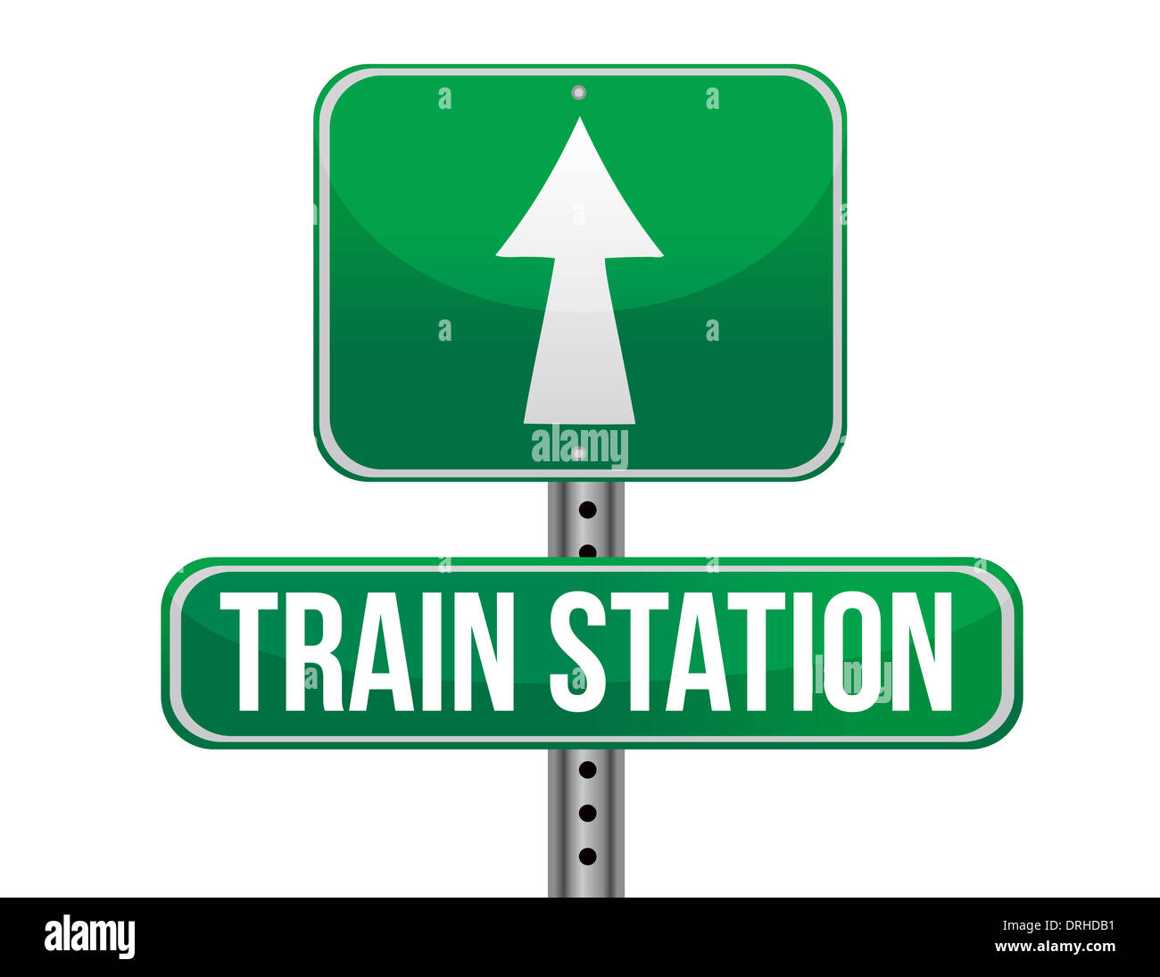 Train station road sign Stock Photo - Alamy