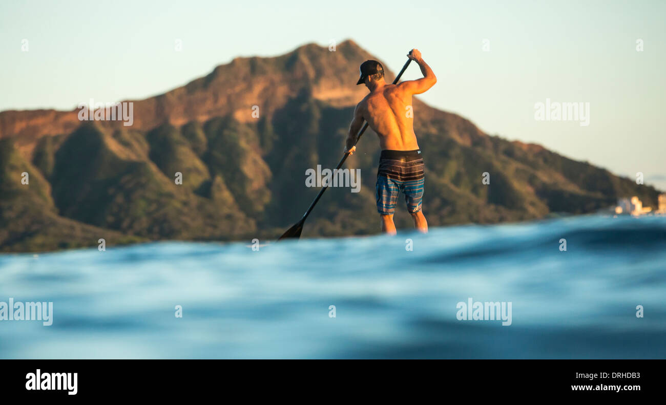Hawaii Honolulu SUP Stand up Paddle board Waikiki Beach board ocean sport paddle winter [Brad