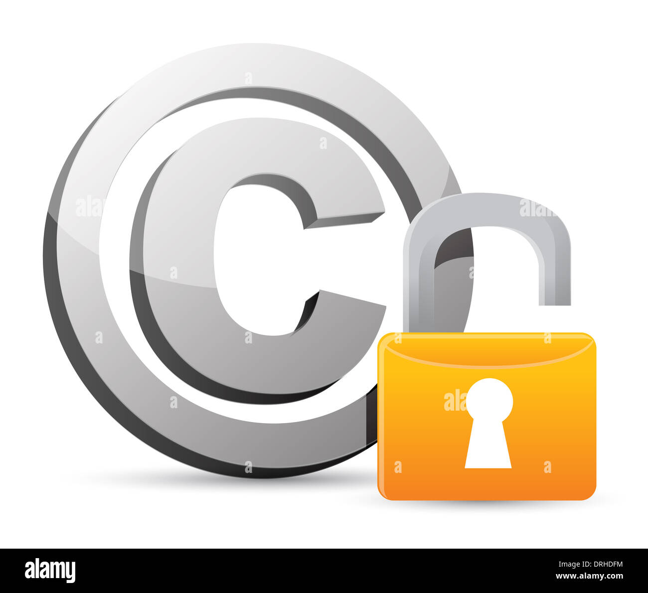 copyright ?? bad security protection illustration design over a white ...
