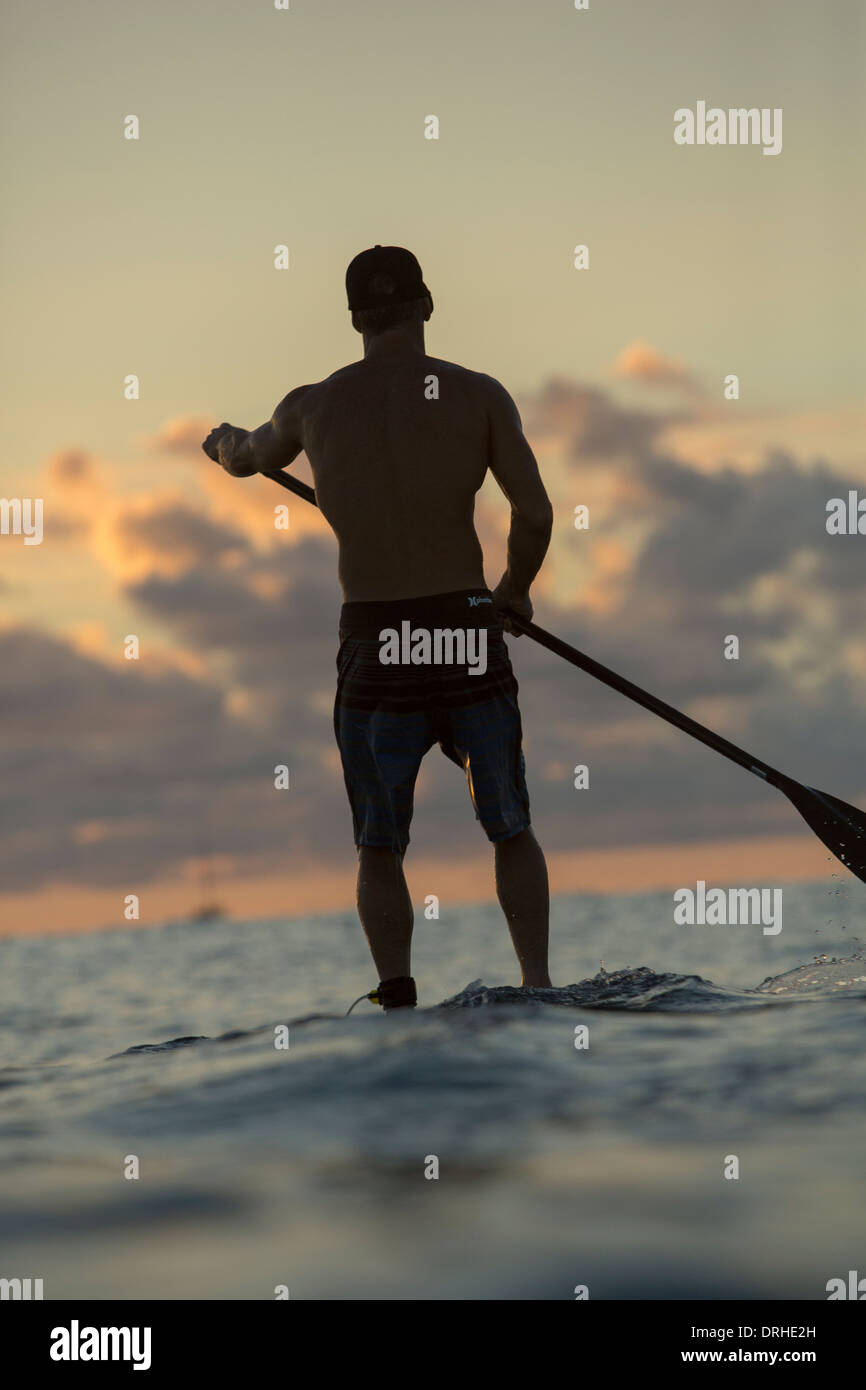 Hawaii Honolulu SUP Stand up Paddle board Waikiki Beach board ocean sport paddle winter [Brad