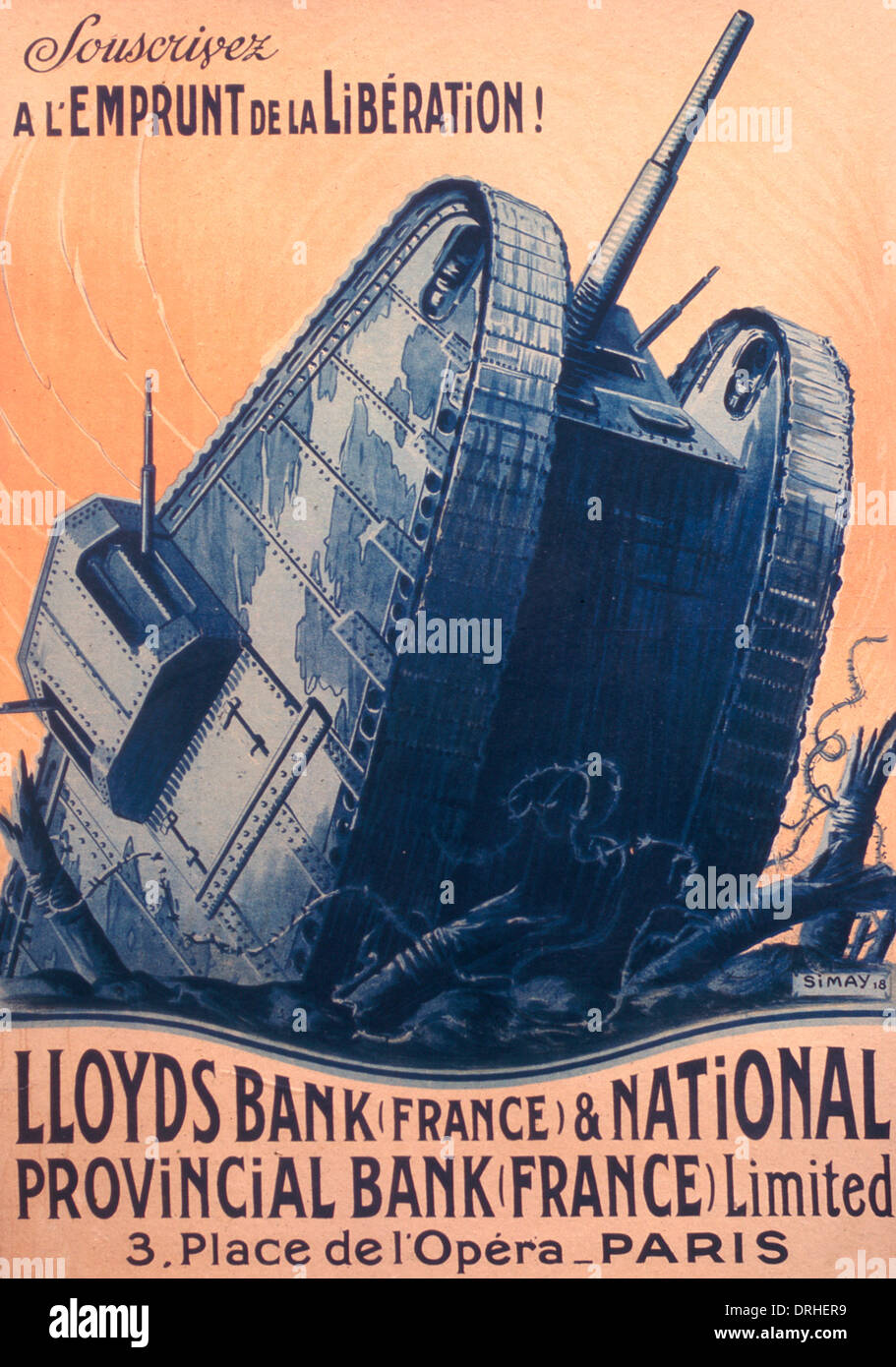Poster, French liberation, WW1 Stock Photo