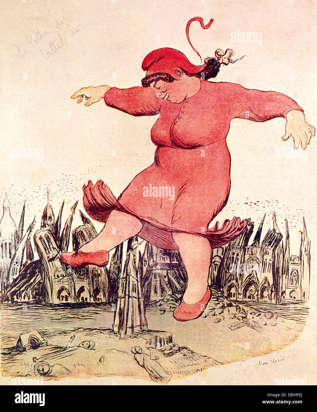 Cartoon, revolutionary Frenchwoman in Paris Stock Photo