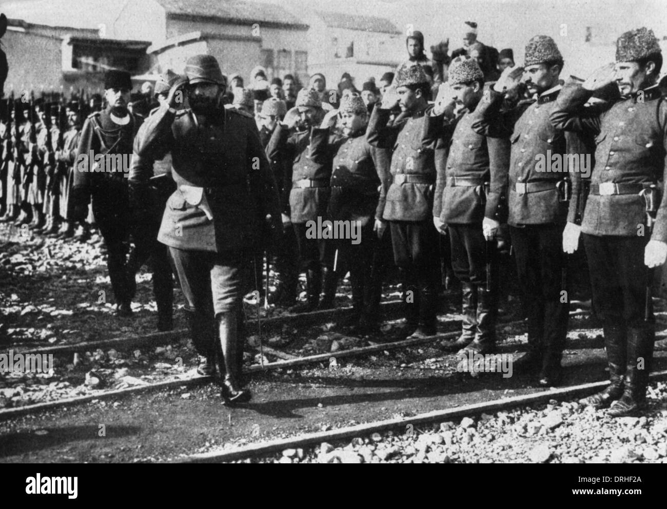 Ahmed Jemal Pasha inspecting troops, WW1 Stock Photo