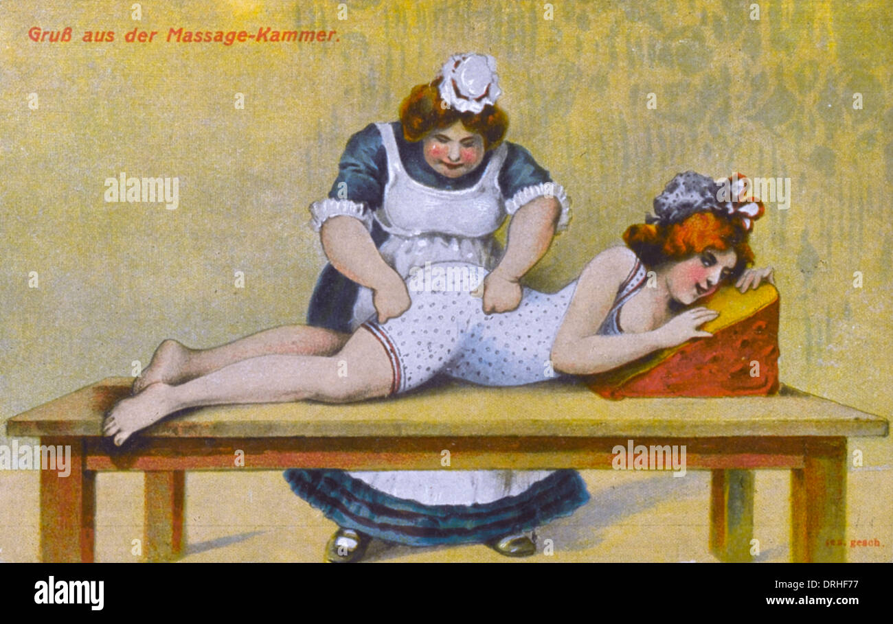 german girl gets massage
