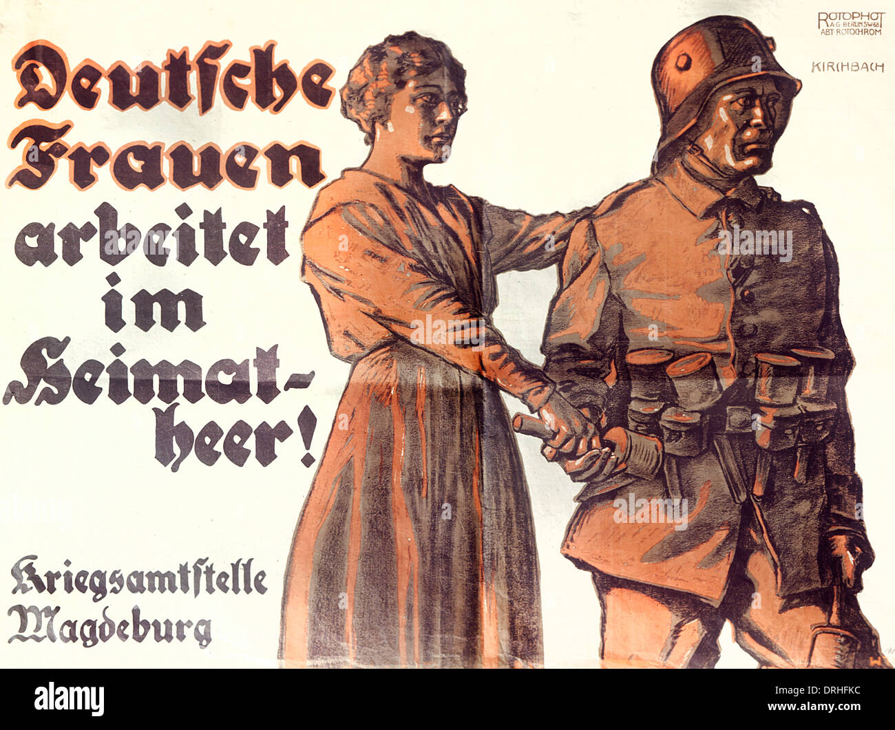 German propaganda poster, WW1 Stock Photo
