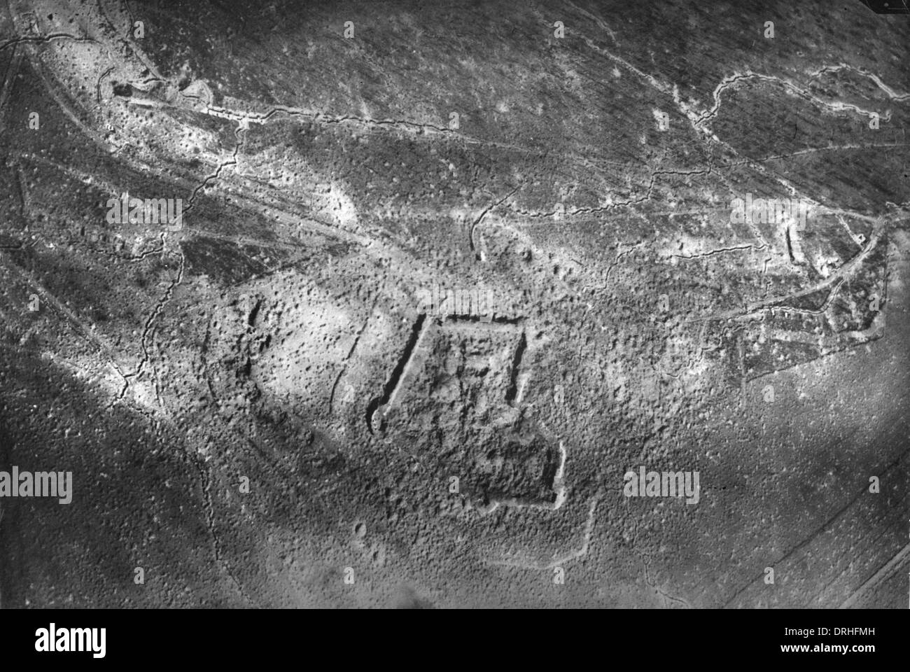 Aerial photograph of Fort Souville, France, WW1 Stock Photo