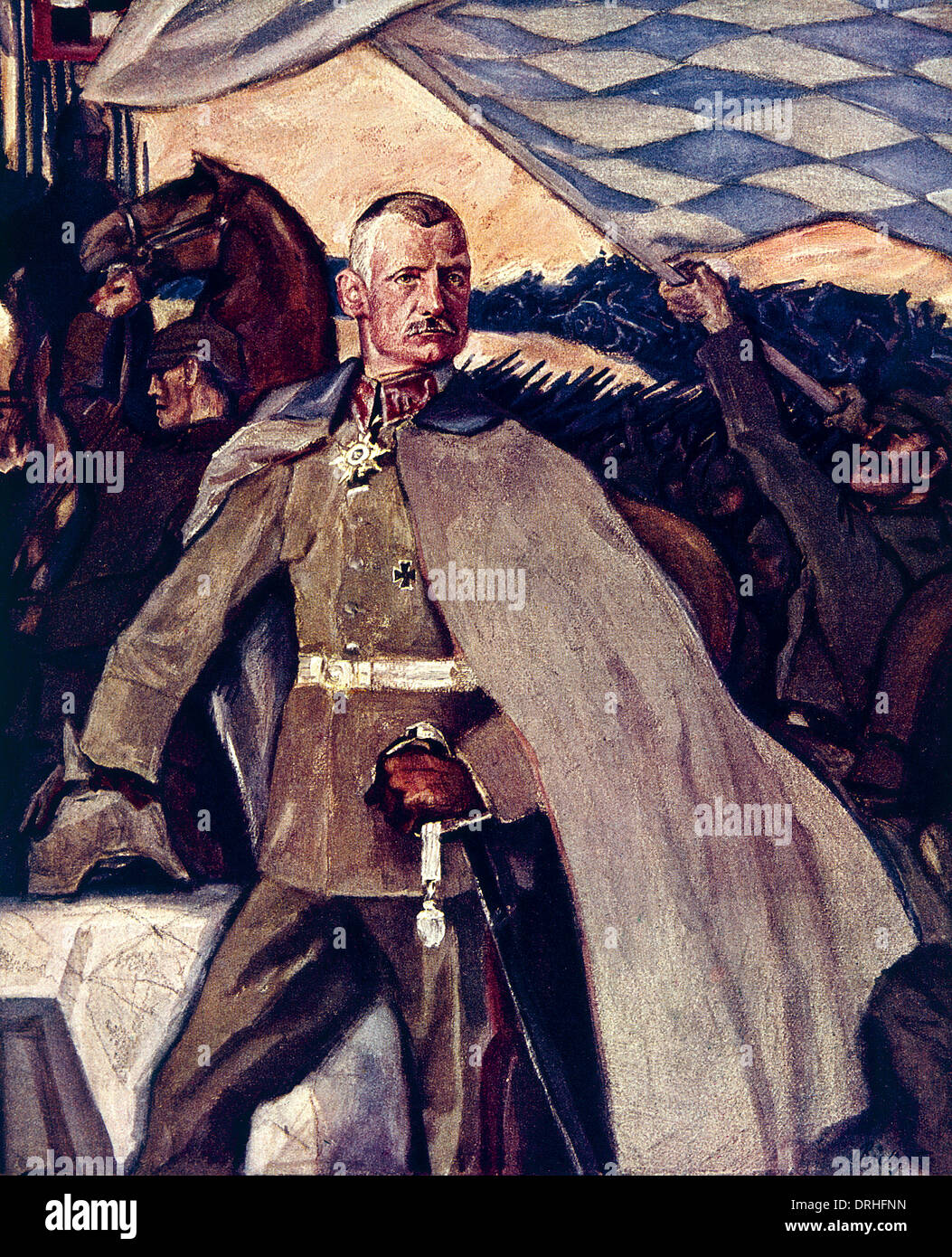 Cover design for Jugend, with German cavalry officer Stock Photo