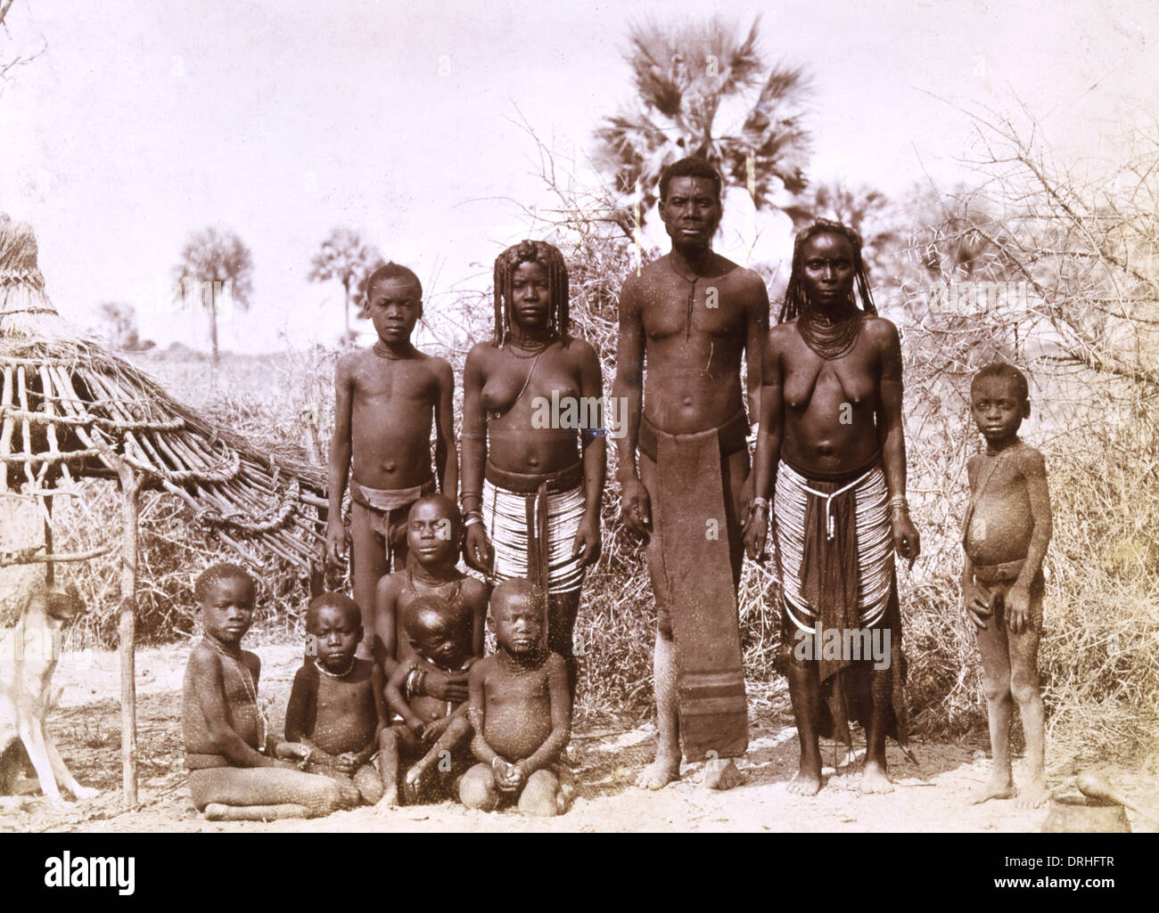Group of Herero people, German South West Africa Stock Photo