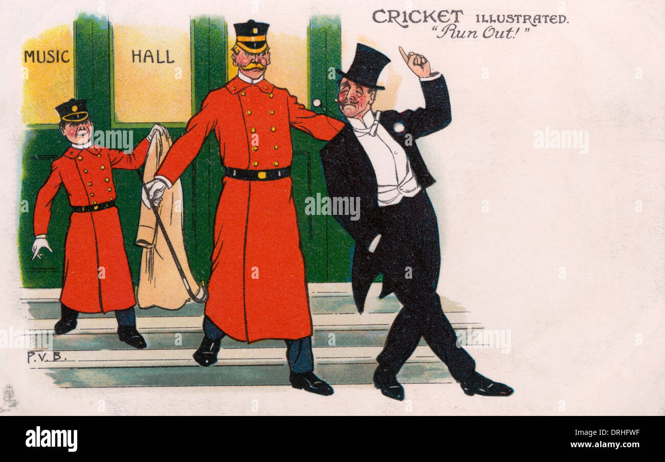 Cricket Illustrated - Run Out! Stock Photo