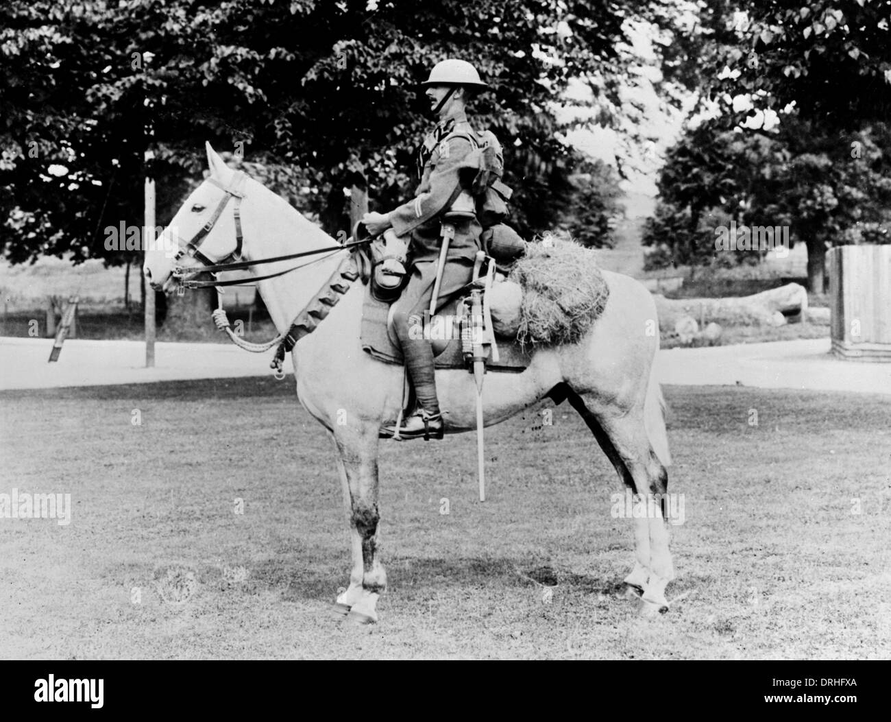 British soldier on horseback, WW1 Stock Photo