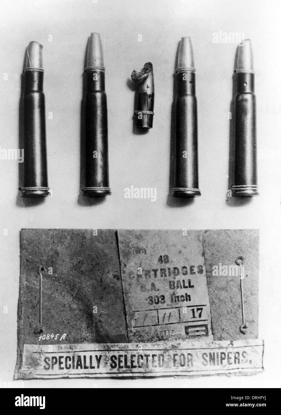 English dum-dum bullets found at Margival, France, WW1 Stock Photo