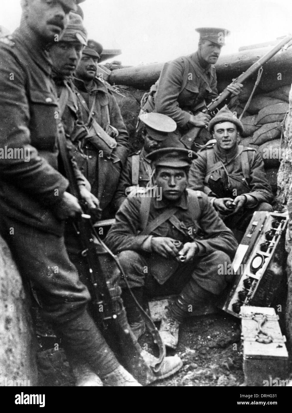 Scots Guards in trench on Western Front, WW1 Stock Photo 66154005 Alamy