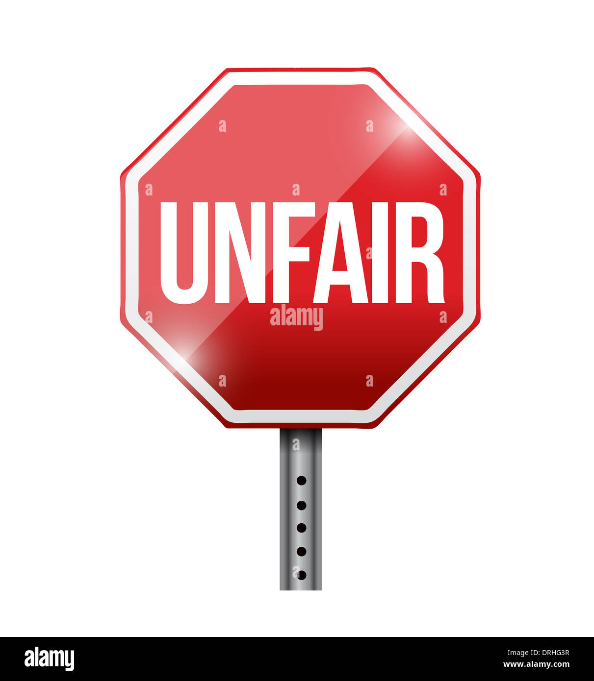unfair red stop sign illustration design over a white background Stock Photo