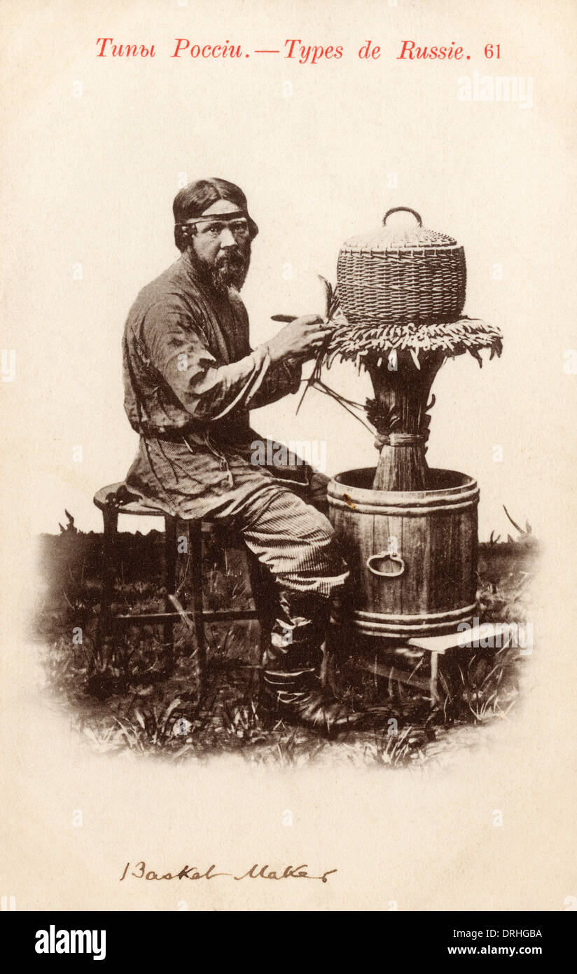 Russian Basket Maker Stock Photo