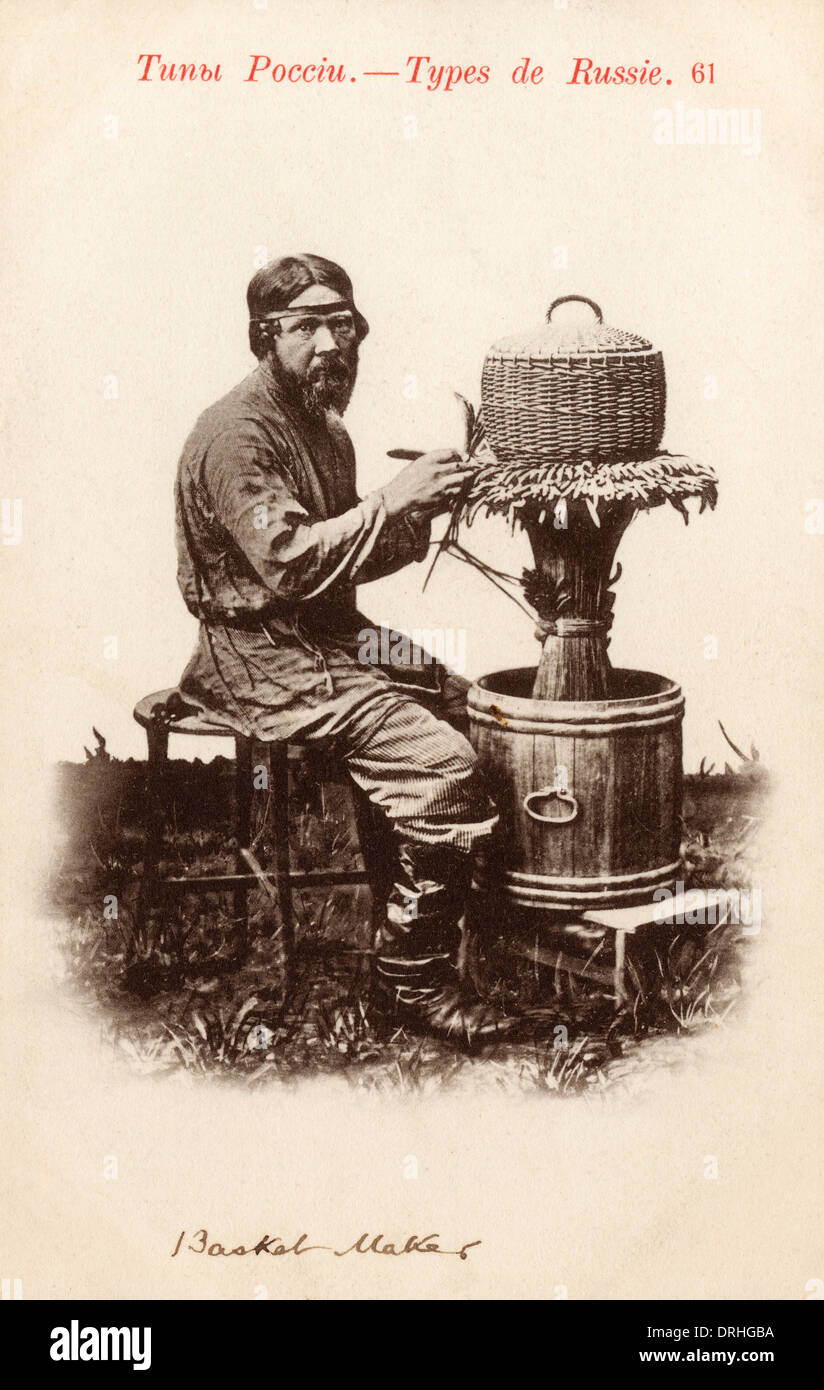 Russian Basket Maker Stock Photo Alamy