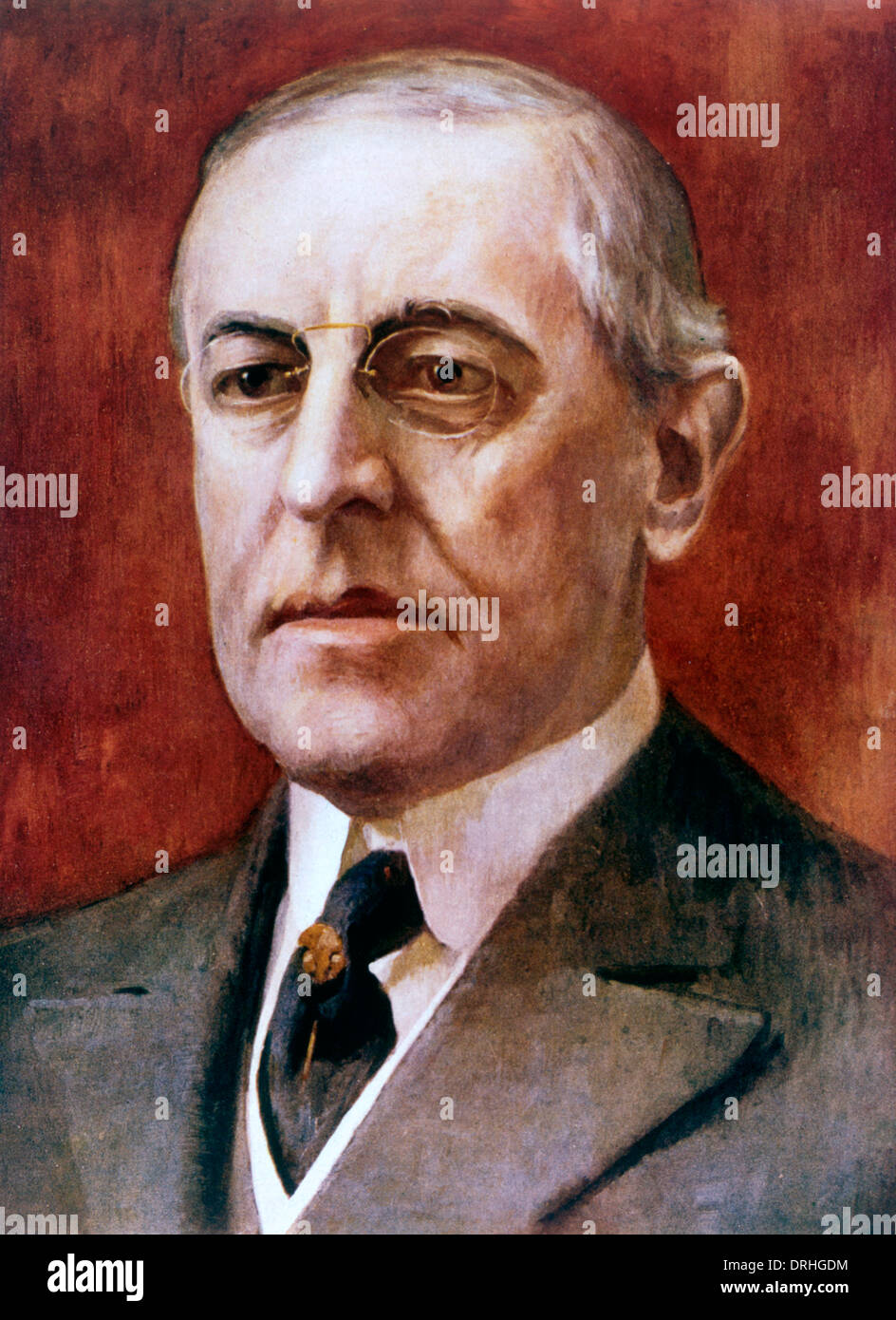 Thomas Woodrow Wilson, American President Stock Photo