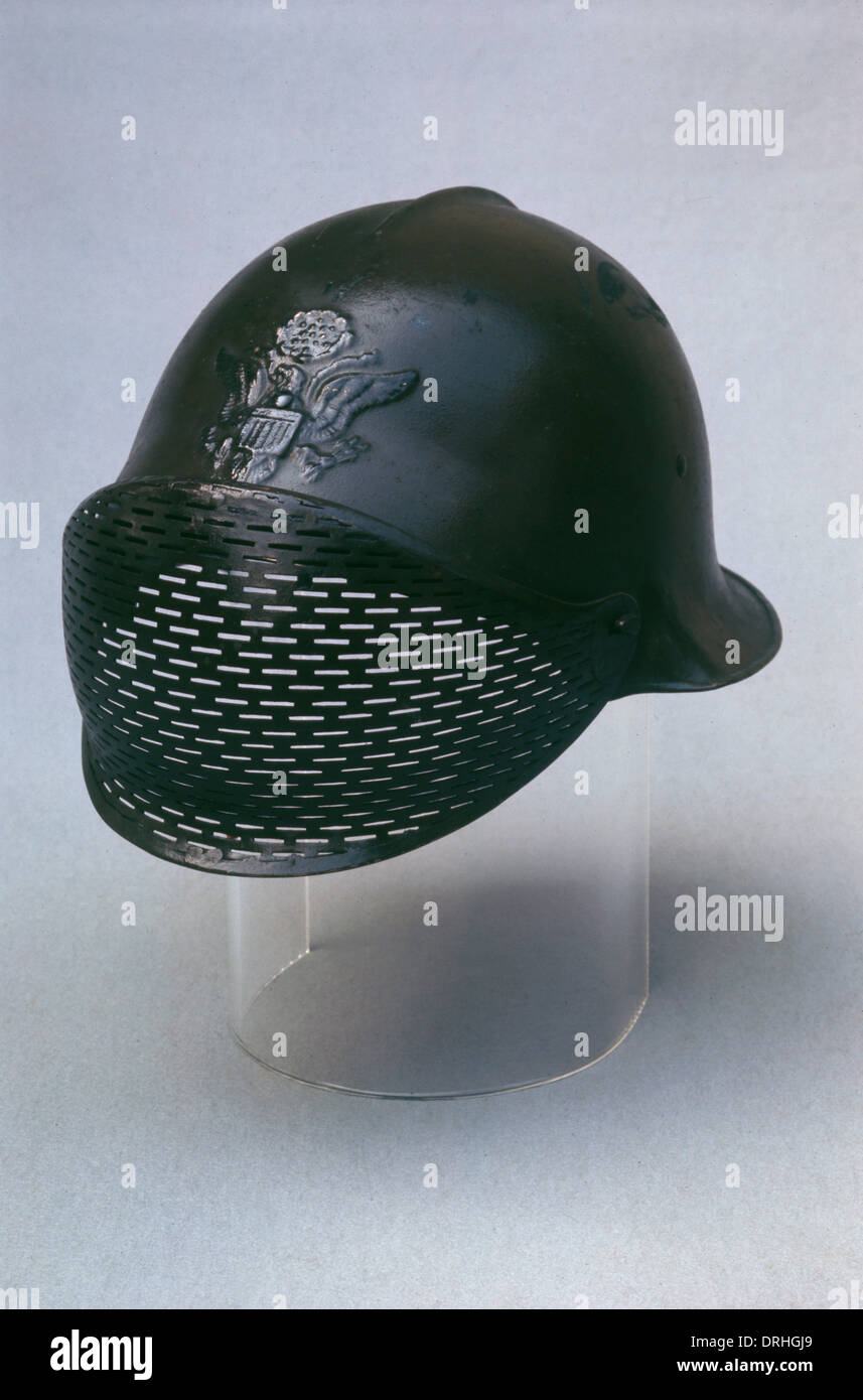 Franco-American Dunand helmet with visor, WW1 Stock Photo