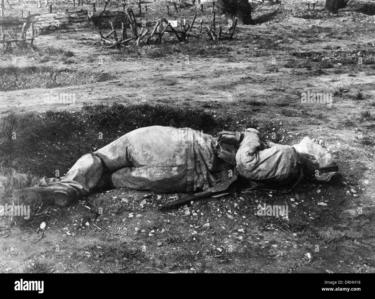 Dummy injured soldier used during training, WW1 Stock Photo