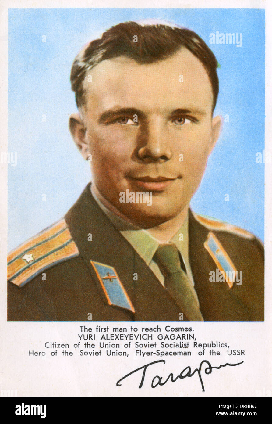 Portrait of Yuri Alexeyevich Gagarin Stock Photo