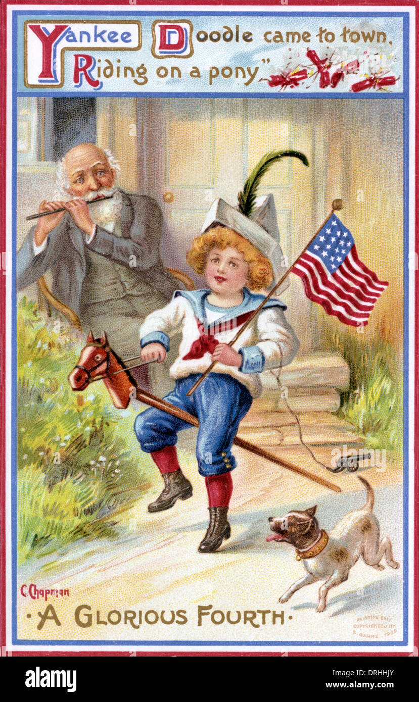 Yankee Doodle came to town, riding on a pony. Stock Photo