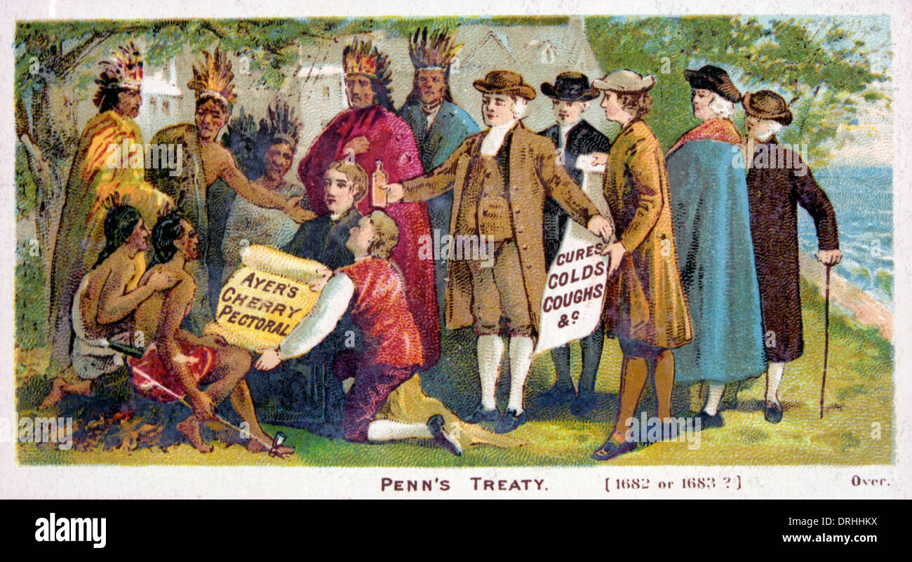 Penns Treaty with the Indians. Stock Photo