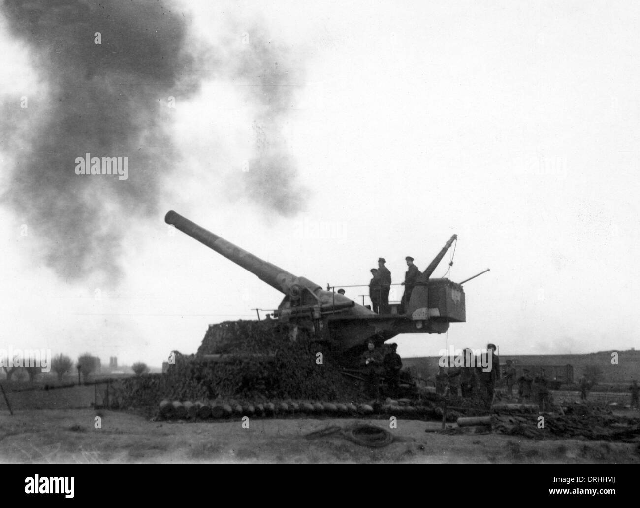 Heavy Artillery In Action Western Front Ww1 Stock Photo