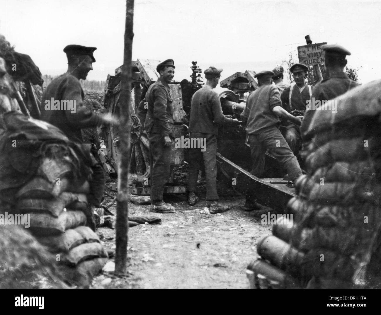 British 6 inch Howitzer, Battle of Albert, France, WW1 Stock Photo