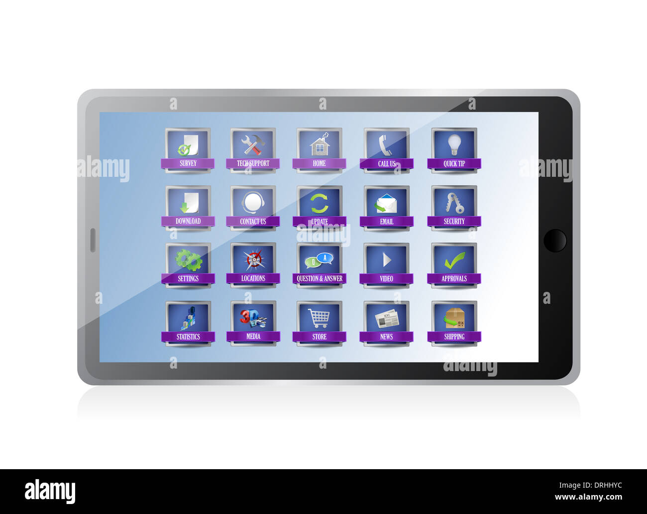 Program Tablet Buttons tablet with apps or buttons illustration design over white Stock Photo ...