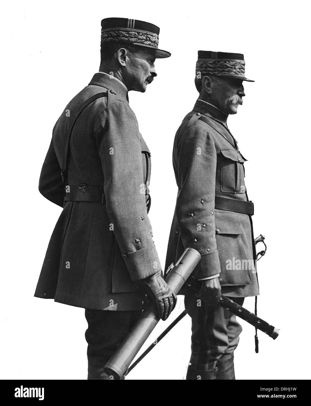 Marshal Foch and General Weygand, WW1 Stock Photo