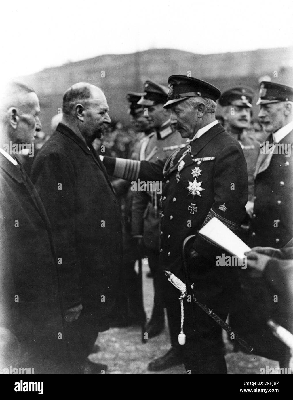 Kaiser Wilhelm II at Kiel shipyard, Germany, WW1 Stock Photo