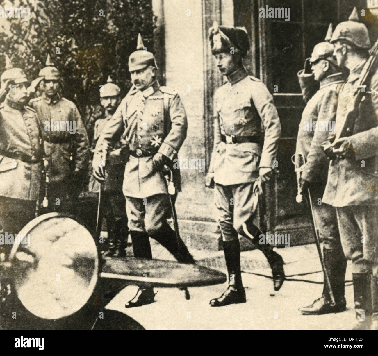 Kaiser Wilhelm II and Crown Prince Wilhelm, WW1 Stock Photo