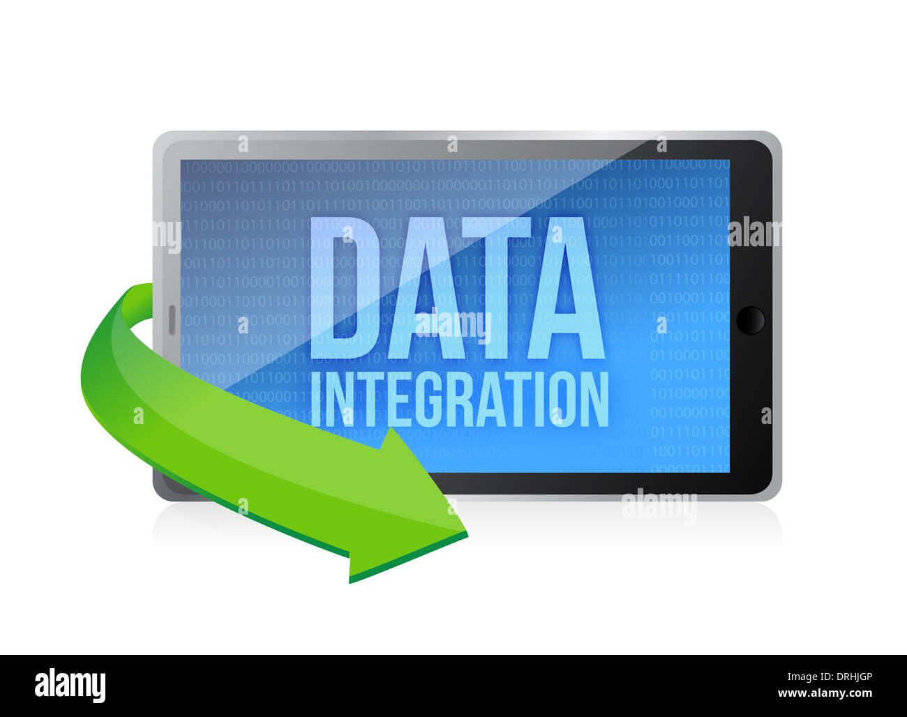 tablet with word Data Integration on display illustration design over a white background Stock Photo