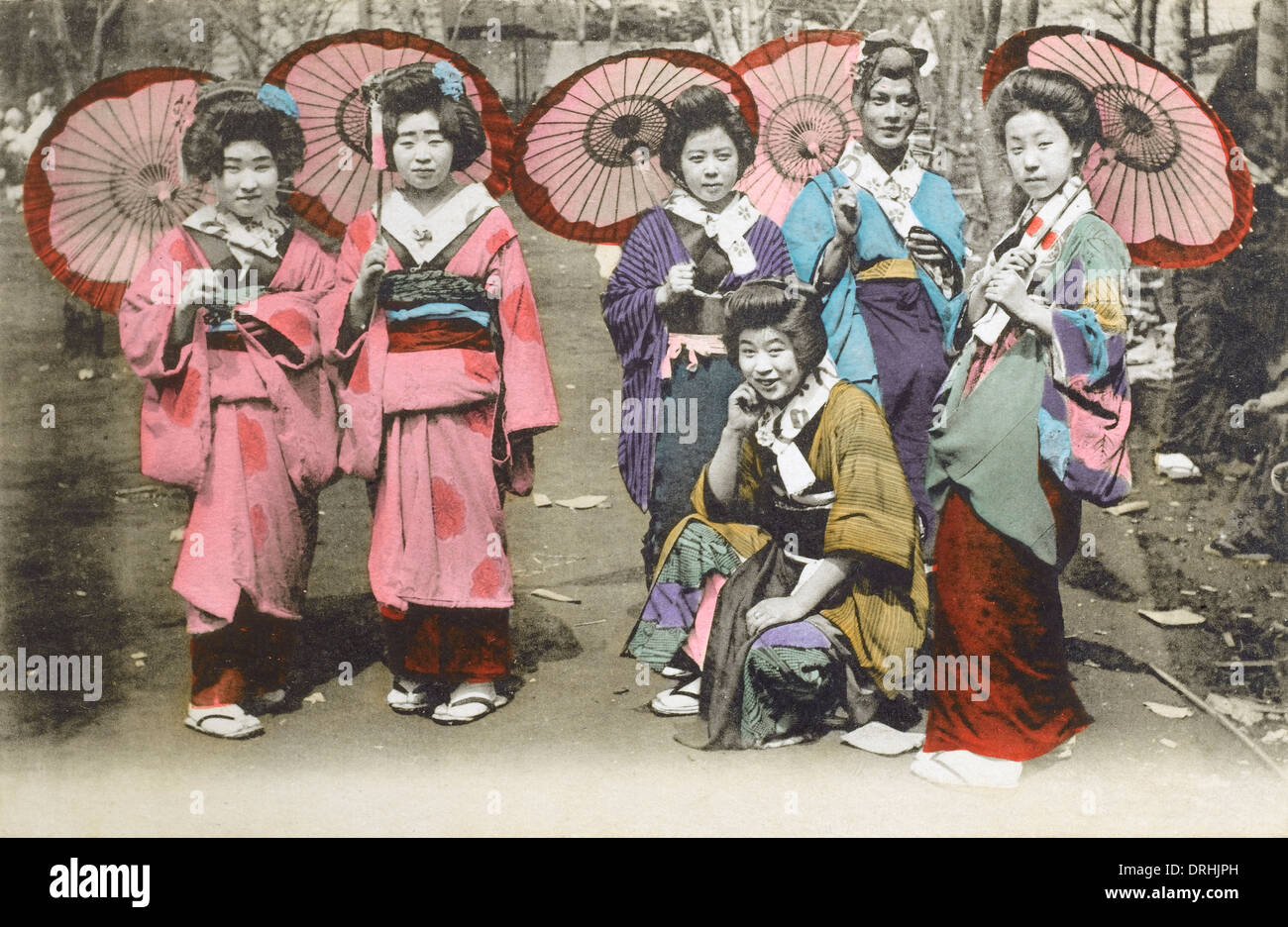 Six Japanese Ladies, Japan Stock Photo