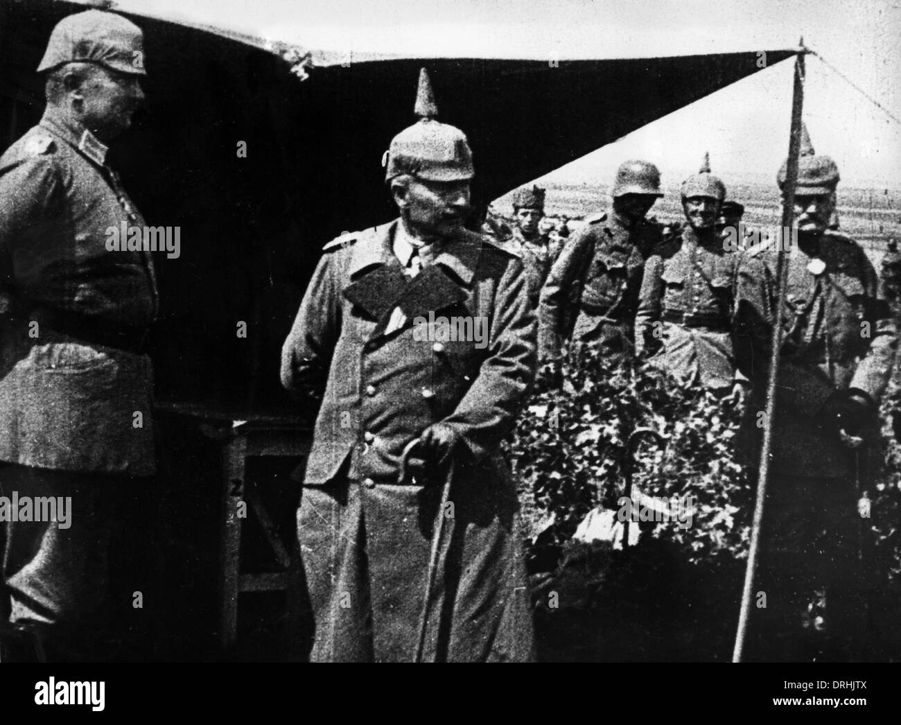Kaiser Wilhelm II and general staff, WW1 Stock Photo