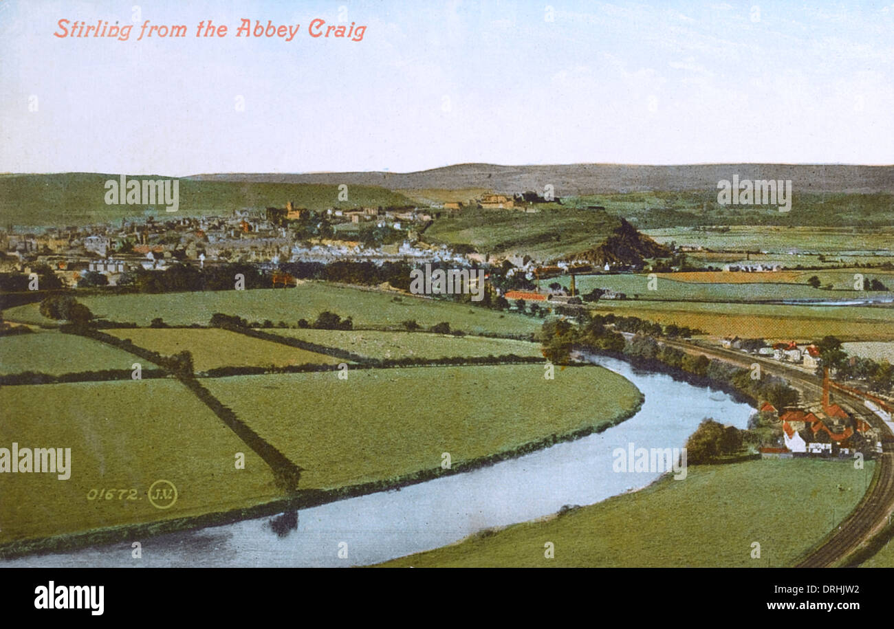 View of Stirling, Scotland from Abbey Craig Stock Photo