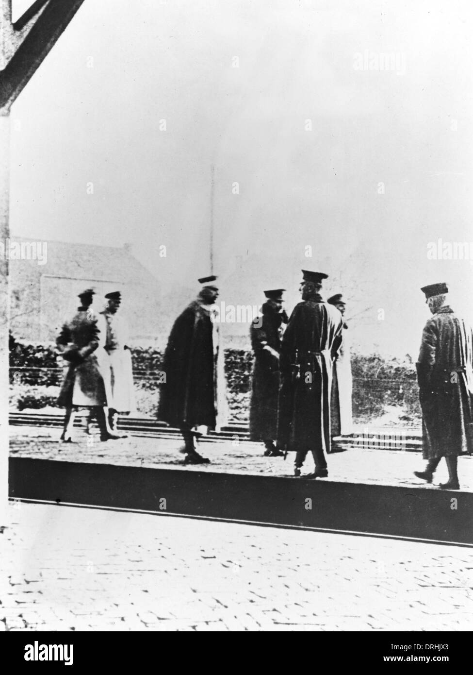 Kaiser Wilhelm II crossing Dutch frontier, WW1 Stock Photo