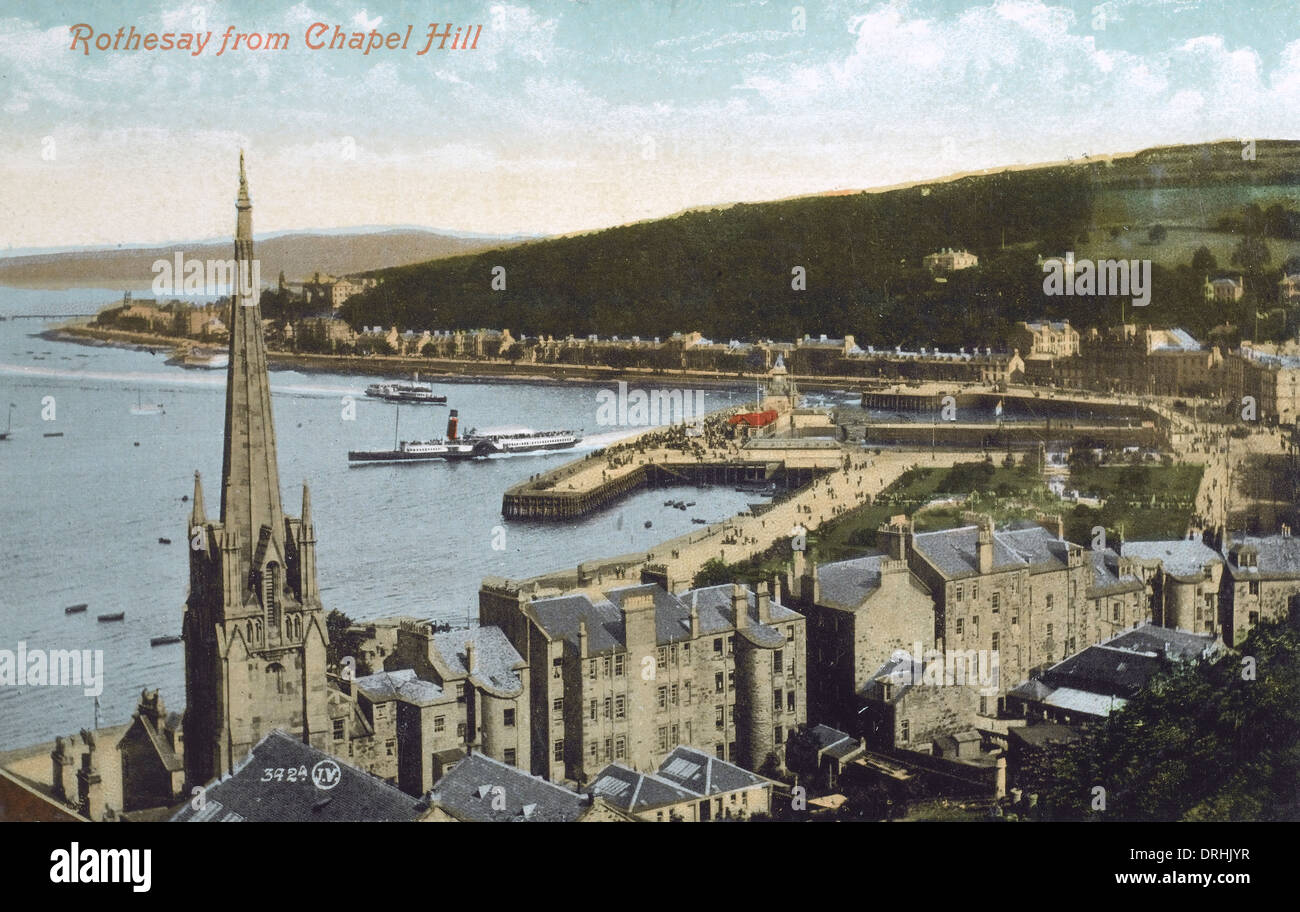 Rothesay from Chapel Hill, Scotland Stock Photo