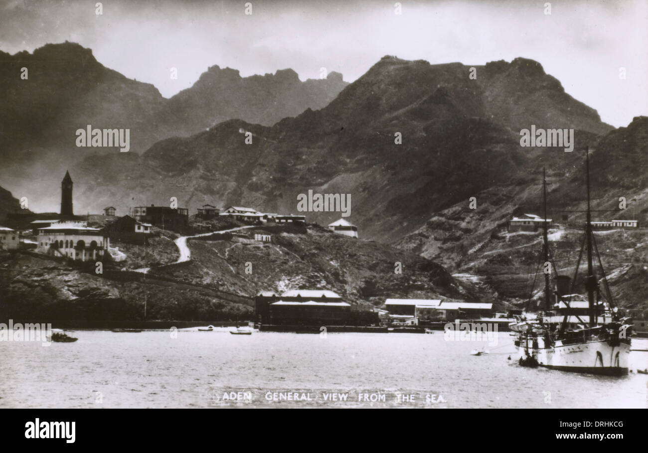 General view of the Seaport of Aden, Yemen from the sea Stock Photo Alamy