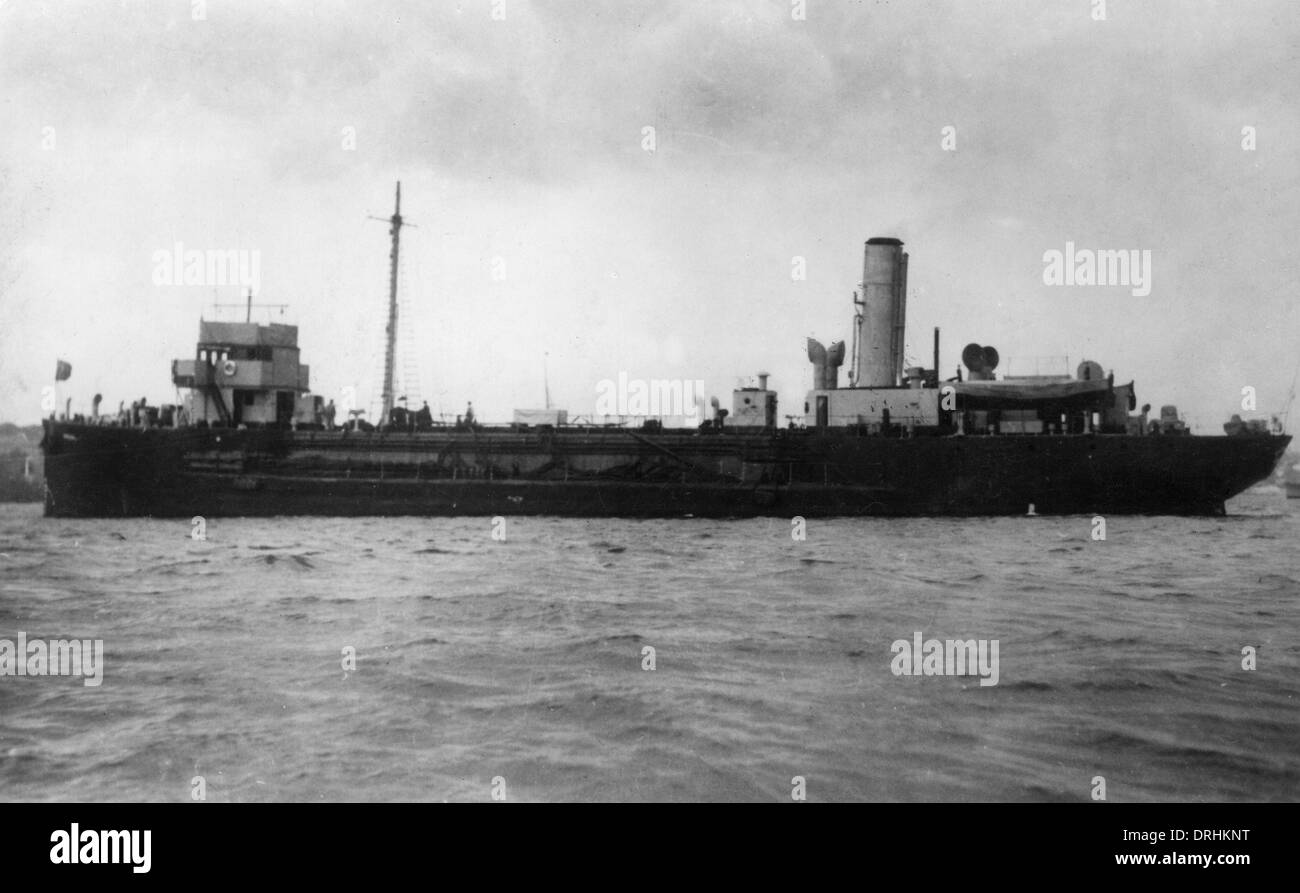RFA Birchol, British naval oil tanker, WW1 Stock Photo