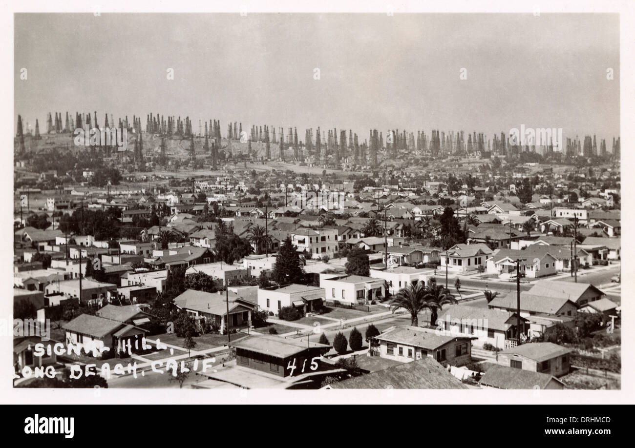 Signal Hill Oil Field and Long Beach, California, USA Stock Photo Alamy