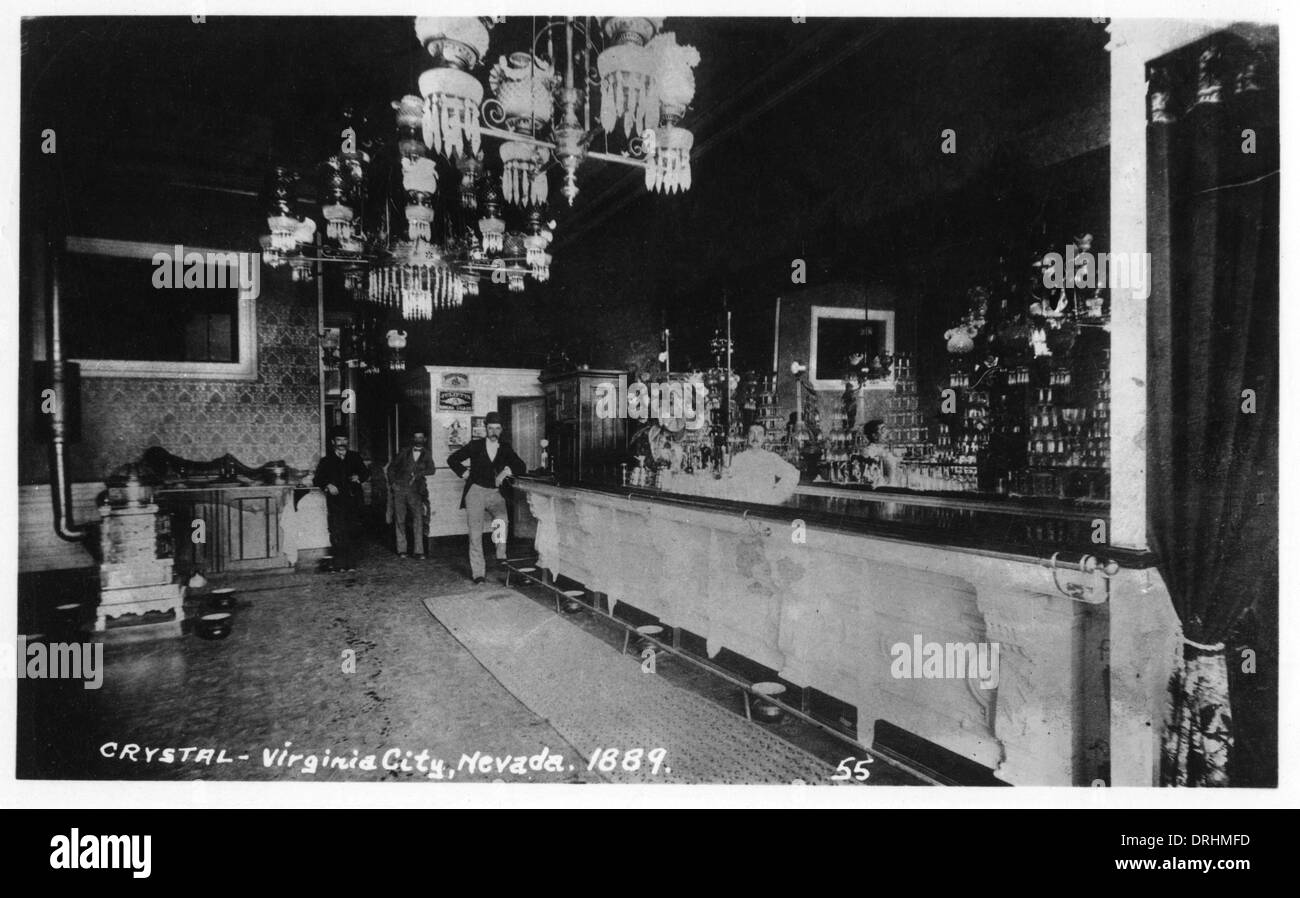 Crystal Saloon, Virginia City, Nevada, USA Stock Photo