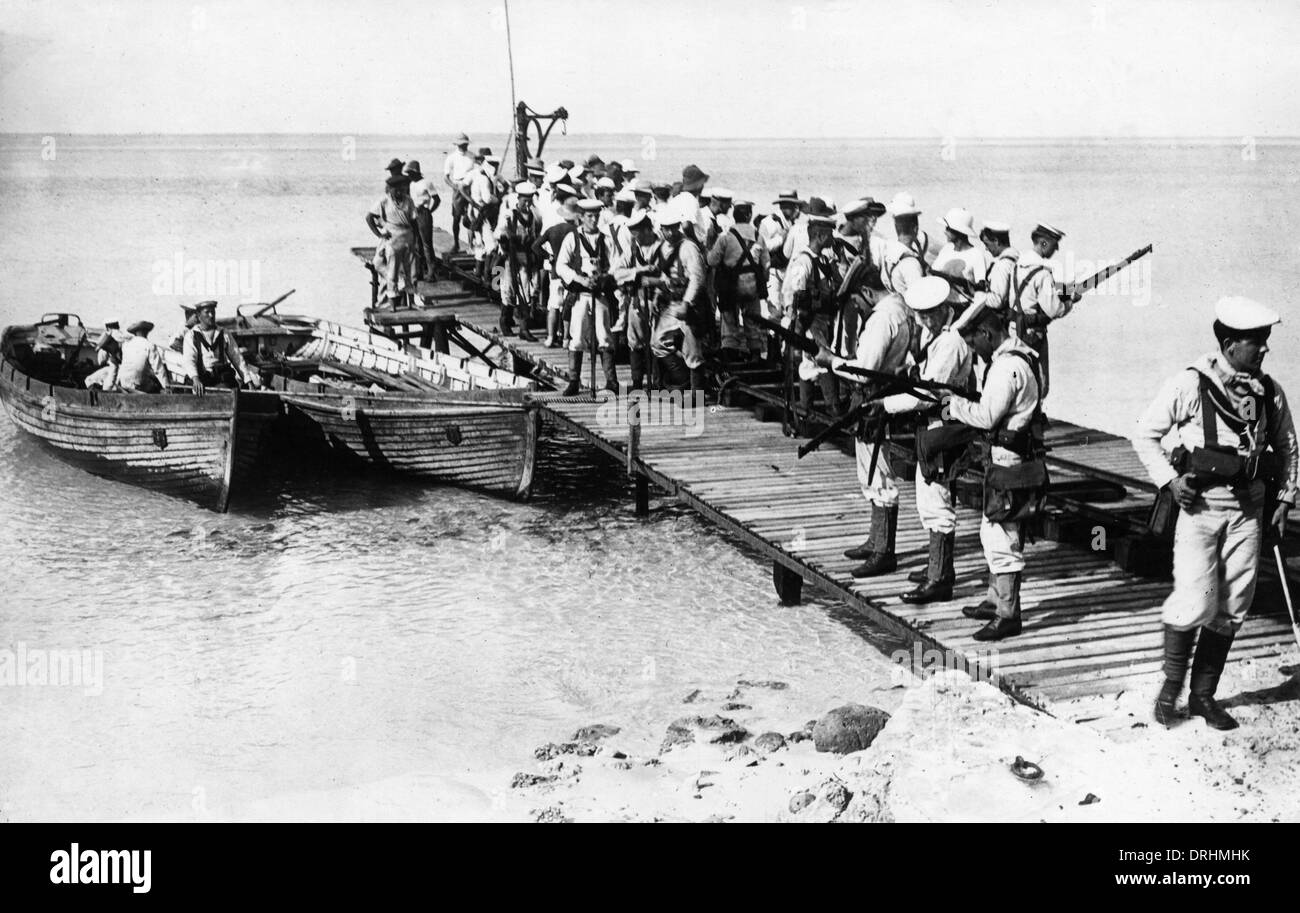 HMAS Sydney landing party, Direction Island, WW1 Stock Photo